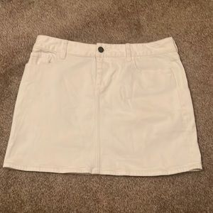 J Crew white denim mini skirt